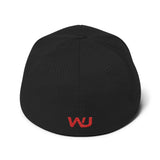 Black/Red Wahoo Junkies Flexfit Hat