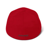 Embroidered Wahoo Junkies Red/Black Flexfit Hat